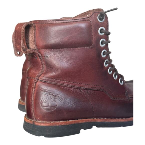 Timberland - Earthkeepers Moc toe Leather Brown Plum Boots size 8 - Picture 9 of 14